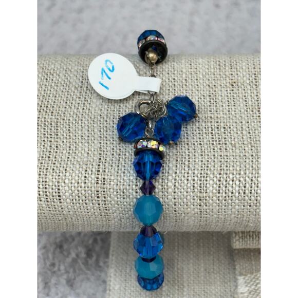 Lori Frantz-Koenig Blue Purple Crystal Bead Bracelet 8" #65105 - Picture 3 of 5